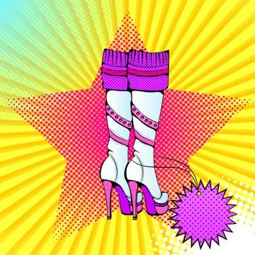 Pop art boots Stock Illustration