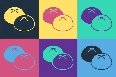 Pop art Bread loaf icon isolated on color background. Vector Stockillustratie