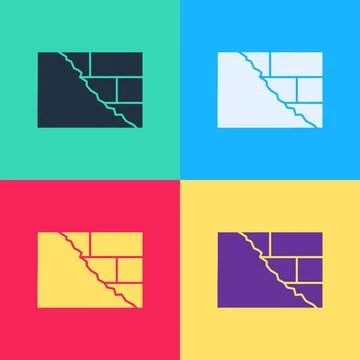 Pop art Bricks icon isolated on color background. Vector Stock Illustration