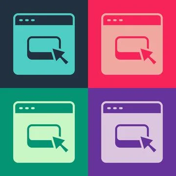 Pop art Browser files icon isolated on color background.  Vector Stock Illustration