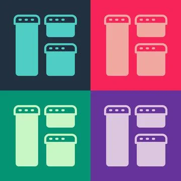 Pop art Browser window icon isolated on color background. Vector Stockillustratie