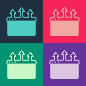 Pop art Browser window icon isolated on color background. Vector イラスト素材