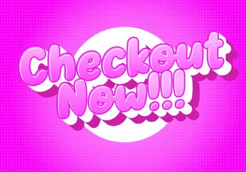 Pop art bubble text reading checkout new!!! on a halftone dotted background.. イラスト素材