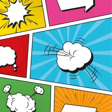 Pop art bubbles in frames 库存插图