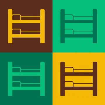 Pop art Bunk bed icon isolated on color background. Vector 库存插图
