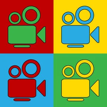 Pop art camera Stock Illustration