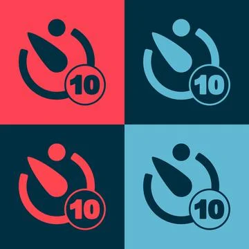 Pop art Camera timer icon isolated on color background. Photo exposure イラスト素材