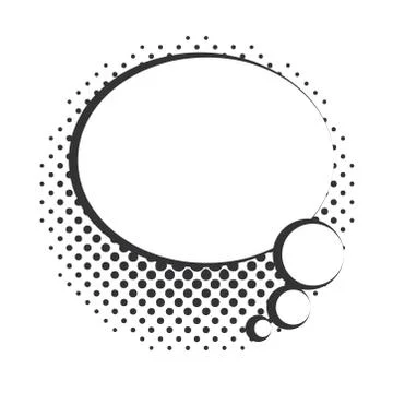 Pop art cartoon speech bubble halftone style, linear design white background Stock Illustration