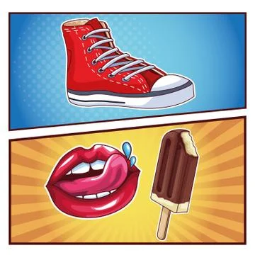 Pop art cartoons イラスト素材