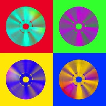 Pop-art cd discs Stock Illustration