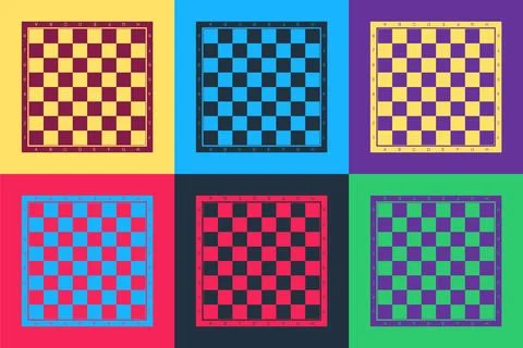 Pop art Chess board icon isolated on color background. Ancient Intellectual Stock Illustration