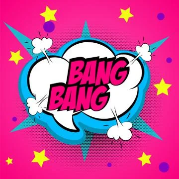 Pop art cloud pink comment bang Stock Illustration
