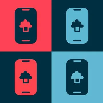 Pop art Cloud technology data transfer and storage icon isolated on color Stock Illustration