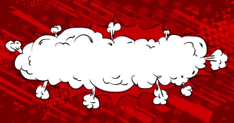 Pop Art Clouds on red Comic Book Background Stock Footage 169377092
