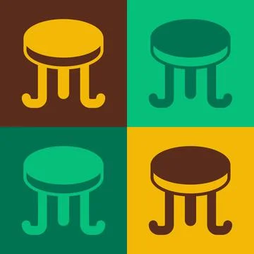 Pop art Coffee table icon isolated on color background. Street cafe. Vector Stock Illustration