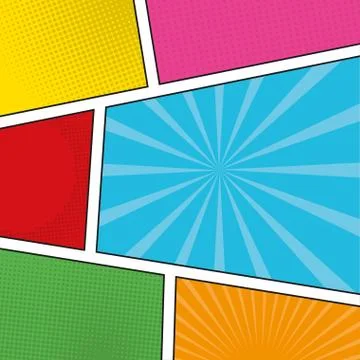Pop art colorful frames Illustrazione stock