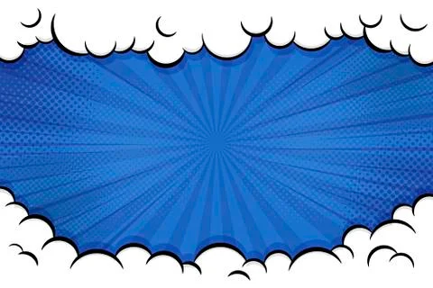 Pop art Comic Background. with Cloud and shine bright Vector Illustration. 스톡 일러스트