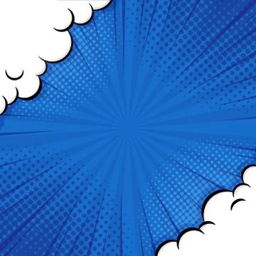 Pop art Comic Background. with Cloud and shine bright Vector Illustration. Stock Illustration