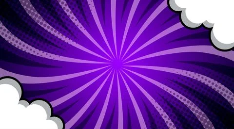 Pop art comic background with clouds. Cartoon Vector Illustration Illustrazione stock