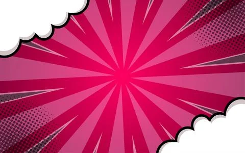 Pop art comic background with clouds. Cartoon Vector Illustration Stock Illustration