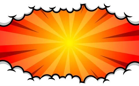 Pop art comic background with clouds. Cartoon Vector Illustration Stock Illustration