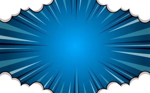 Pop art comic background with clouds. Cartoon Vector Illustration Illustrazione stock