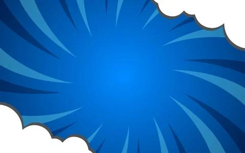 Pop art comic background with clouds. Cartoon Vector Illustration Stock Illustration