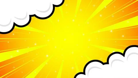 Pop art comic background with clouds. Vector Illustration. Stock Illustration