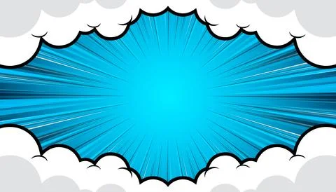 Pop art comic background with clouds. Vector Illustration. Stock Illustration