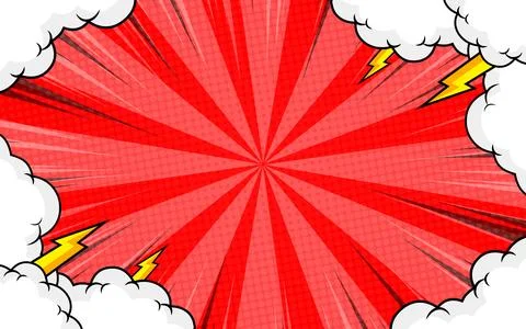 Pop art comic background with clouds. Cartoon Vector Illustration. 스톡 일러스트