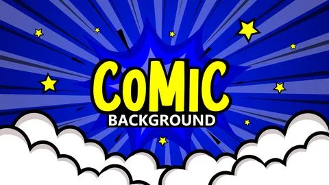 Pop art comic background. Colored Cartoon Vector Illustration Illustrazione stock