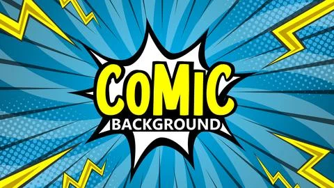 Pop art comic background. Colored Cartoon Vector Illustration 库存插图