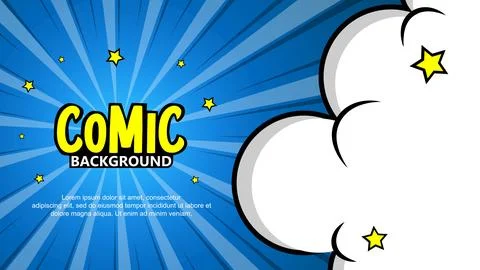 Pop art comic background. Colored Cartoon Vector Illustration Illustrazione stock