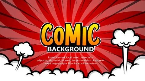 Pop art comic background. Colored Cartoon Vector Illustration Illustrazione stock