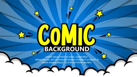 Pop art comic background. Colored Cartoon Vector Illustration Stock Illustration