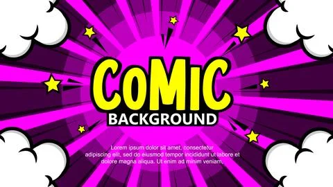 Pop art comic background. Colored Cartoon Vector Illustration 스톡 일러스트
