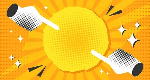 Pop art comic background decorated with pointing hands. Retro style Illustrazione stock