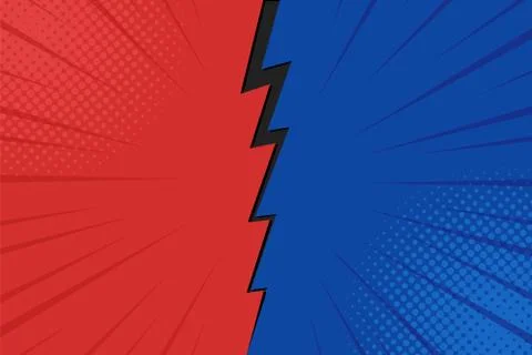 Pop art comic background lightning blast halftone dots. Cartoon Vector Illust Stock Illustration