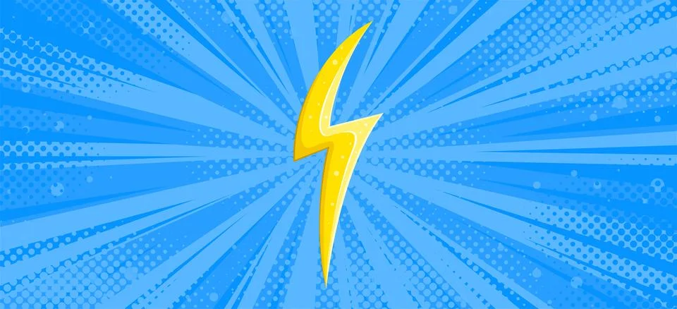Pop art comic background with lightning and halftone. Versus background for Stock Illustration