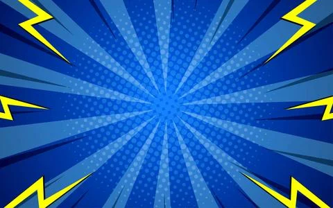 Pop art comic background lightning blast halftone dots. Vector Illustrations Stock Illustration