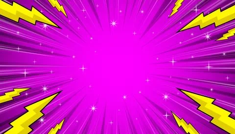 Pop art comic background with lightning flash. Vector Illustration. Stock Illustration