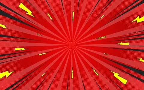 Pop art comic background with lightning flashes. Vector illustration Stock Illustration