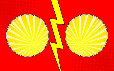 Pop art comic background lightning explosion halftone. Vector illustration. 스톡 일러스트