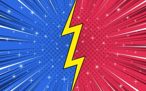 Pop art comic background lightning explosion halftone. Vector illustration. Stockillustratie