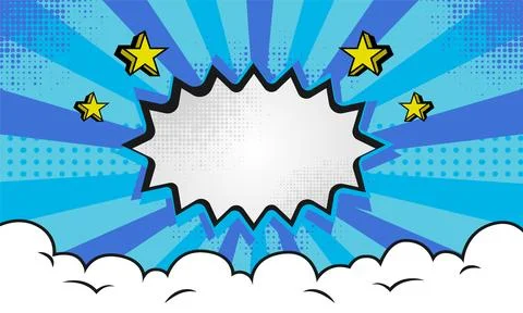 Pop art comic background style with cloud and stars concept Stock-Illustration