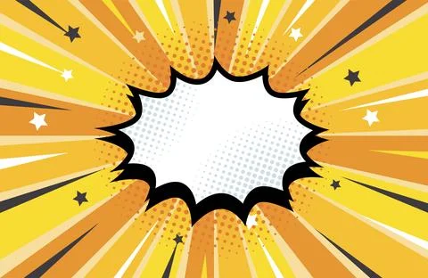 Pop art comic blank background on yellow Stock Illustration