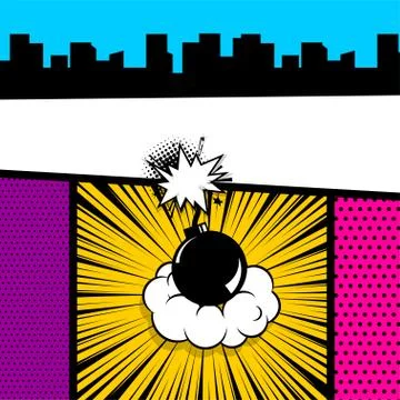 Pop art comic book colored backdrop Stock Illustration