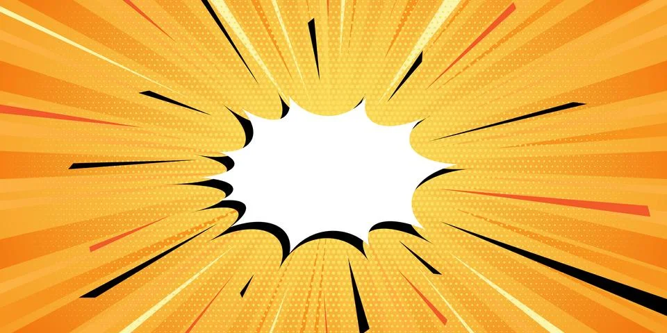 Pop Art Comic Book Explosion Background, colorful Retro Halftone Style Stock Illustration