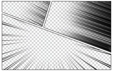 Pop art comic book page background with radial, halftone and dotted effects.. Stock Illustration
