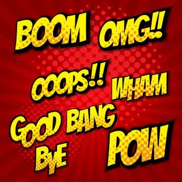 Pop art, comic book speech bubble element set vector illustration Stock Illustration
